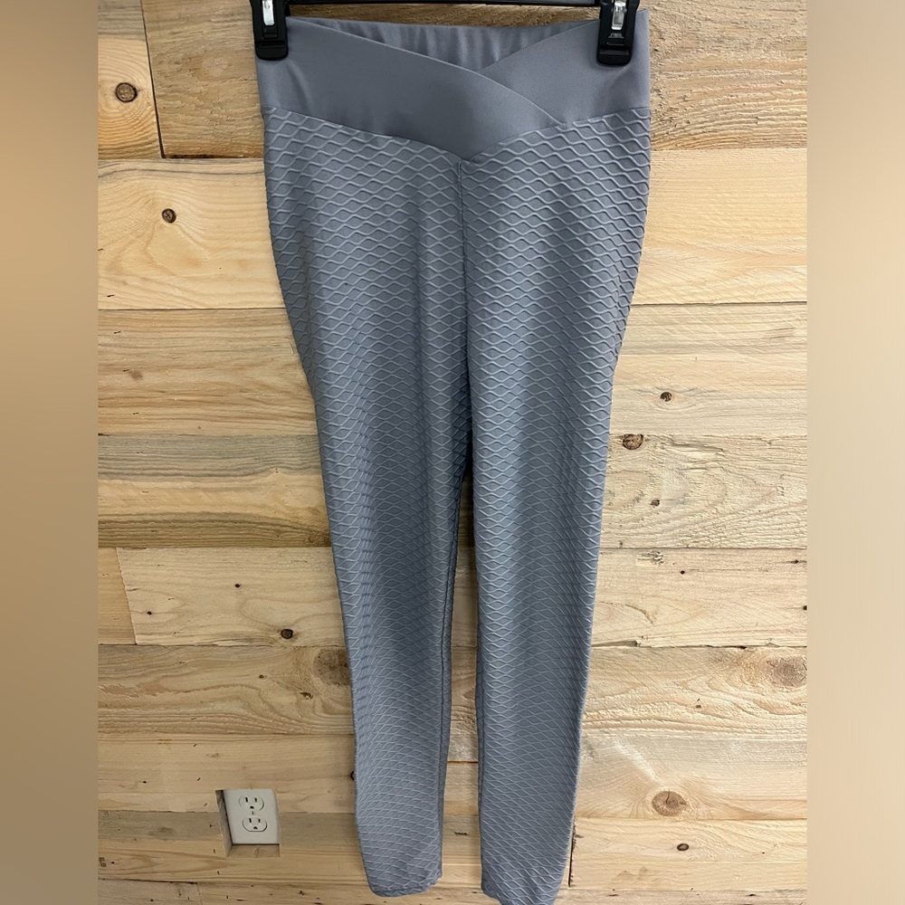 Grey Blue Leggings with pattern